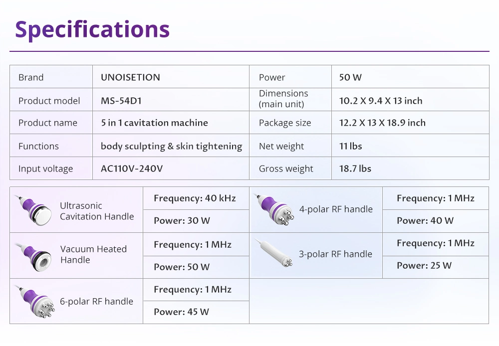 best at home ultrasonic cavitation machine parameters
